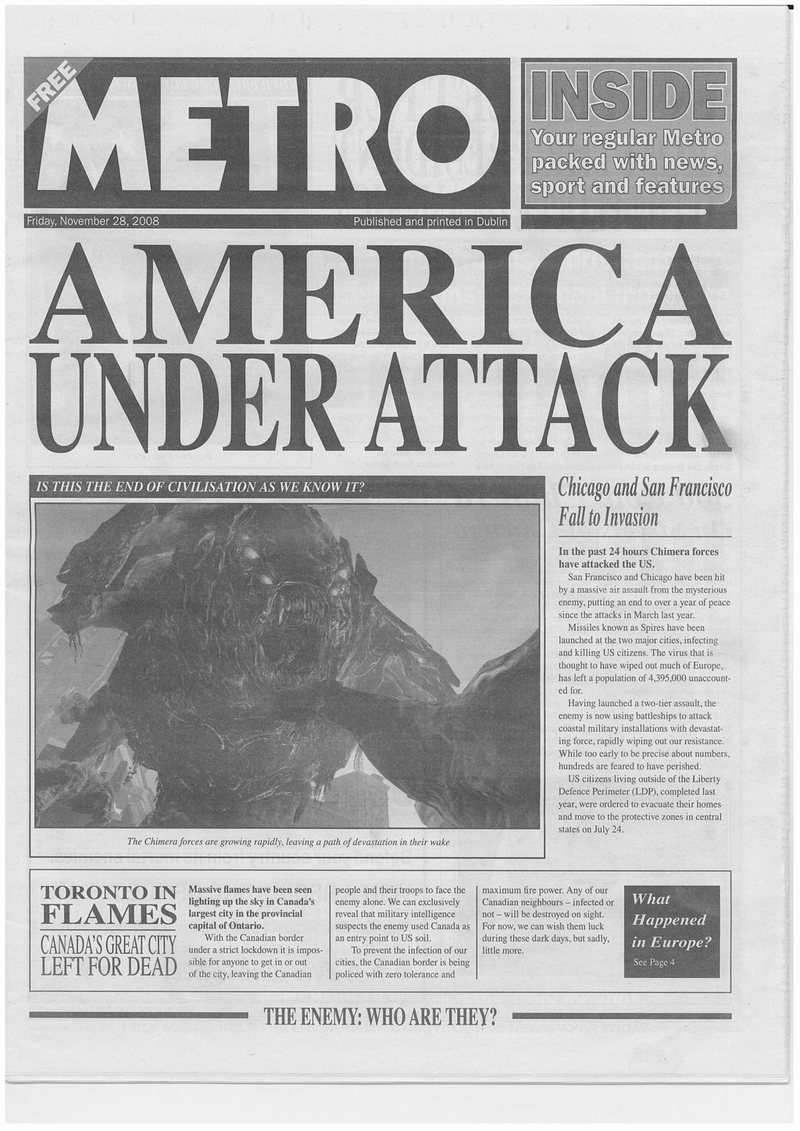 Illustration for article titled Resistance 2 Advertising Takes Over Dublin Newspapers